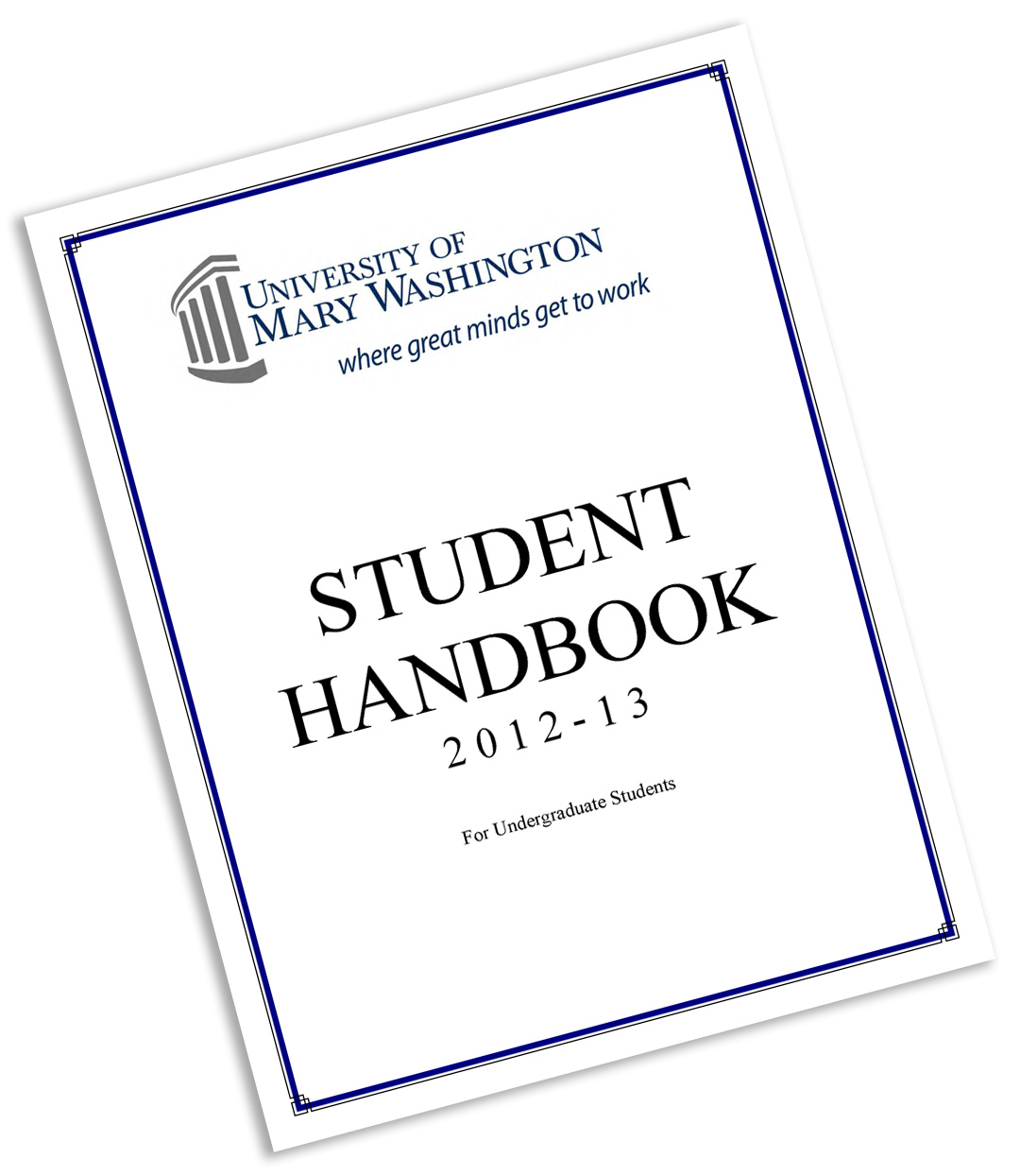 Student Handbook 2012-13 Cover Image (White BG) - UMW Publications